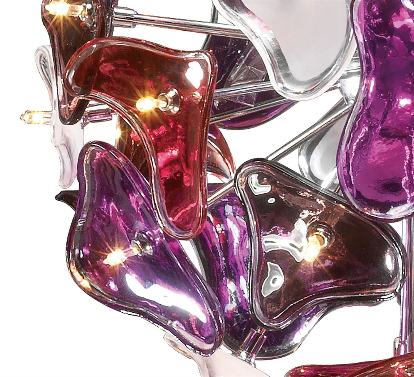 Mantra Otto 46cm Pendant 41 Light G4 Sphere, Polished Chrome/Frosted Glass/Multi-Colour Glass, NOT LED/CFL Compatible