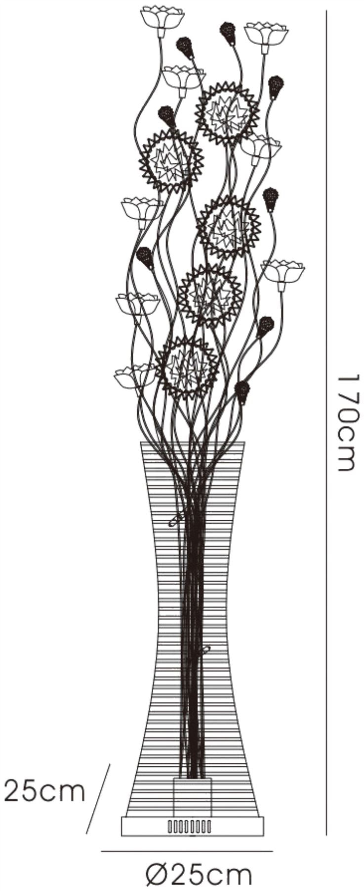 Diyas Home Majella Aluminium (DH) Majella Floor Lamp 7 Light G4 Polished Chrome/Black/Crystal, NOT LED/CFL Compatible