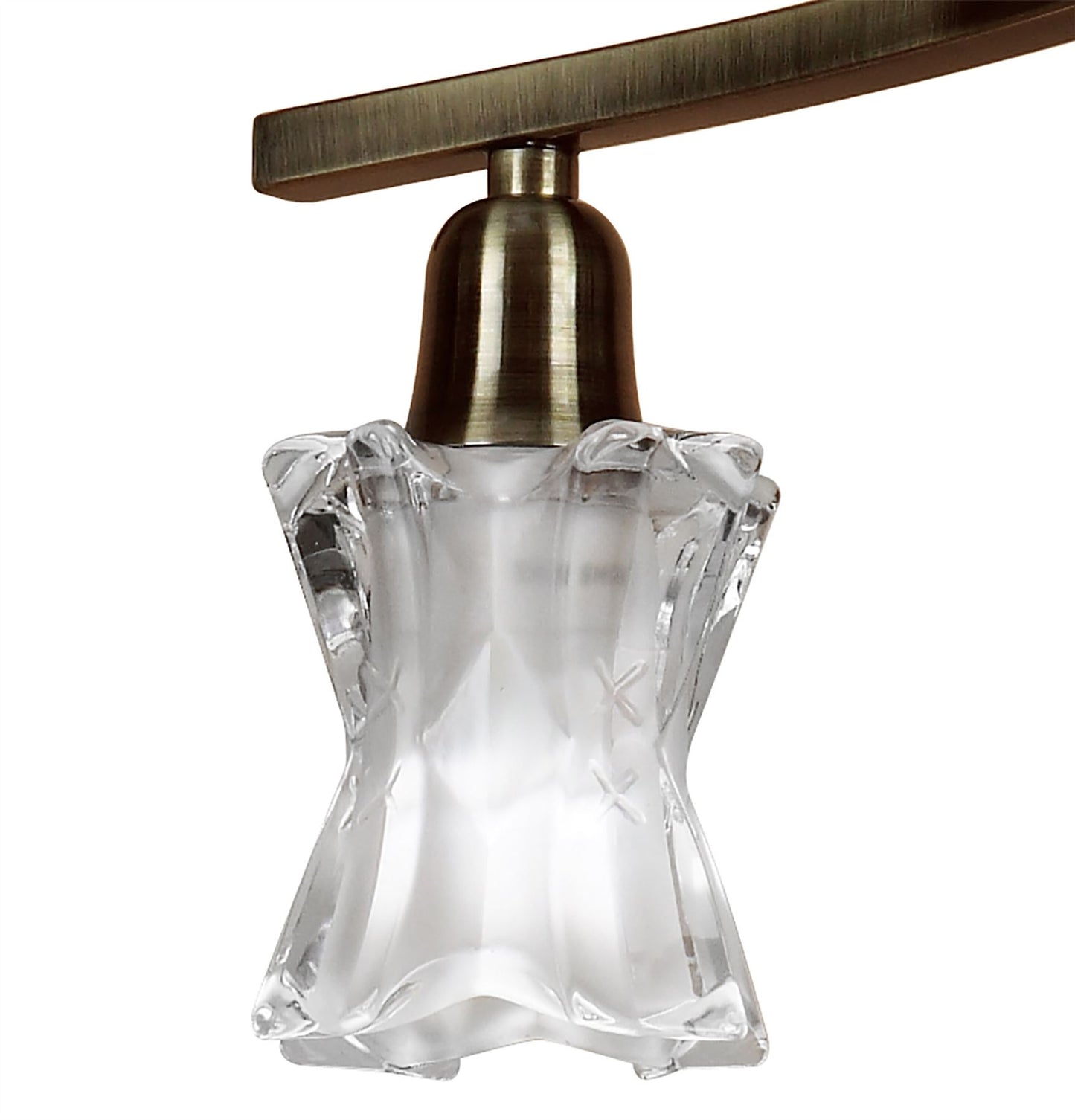 Mantra Alaska GU10 49cm Pendant Convertible To Semi Flush 4 Light L1/SGU10, Antique Brass, CFL Lamps INCLUDED