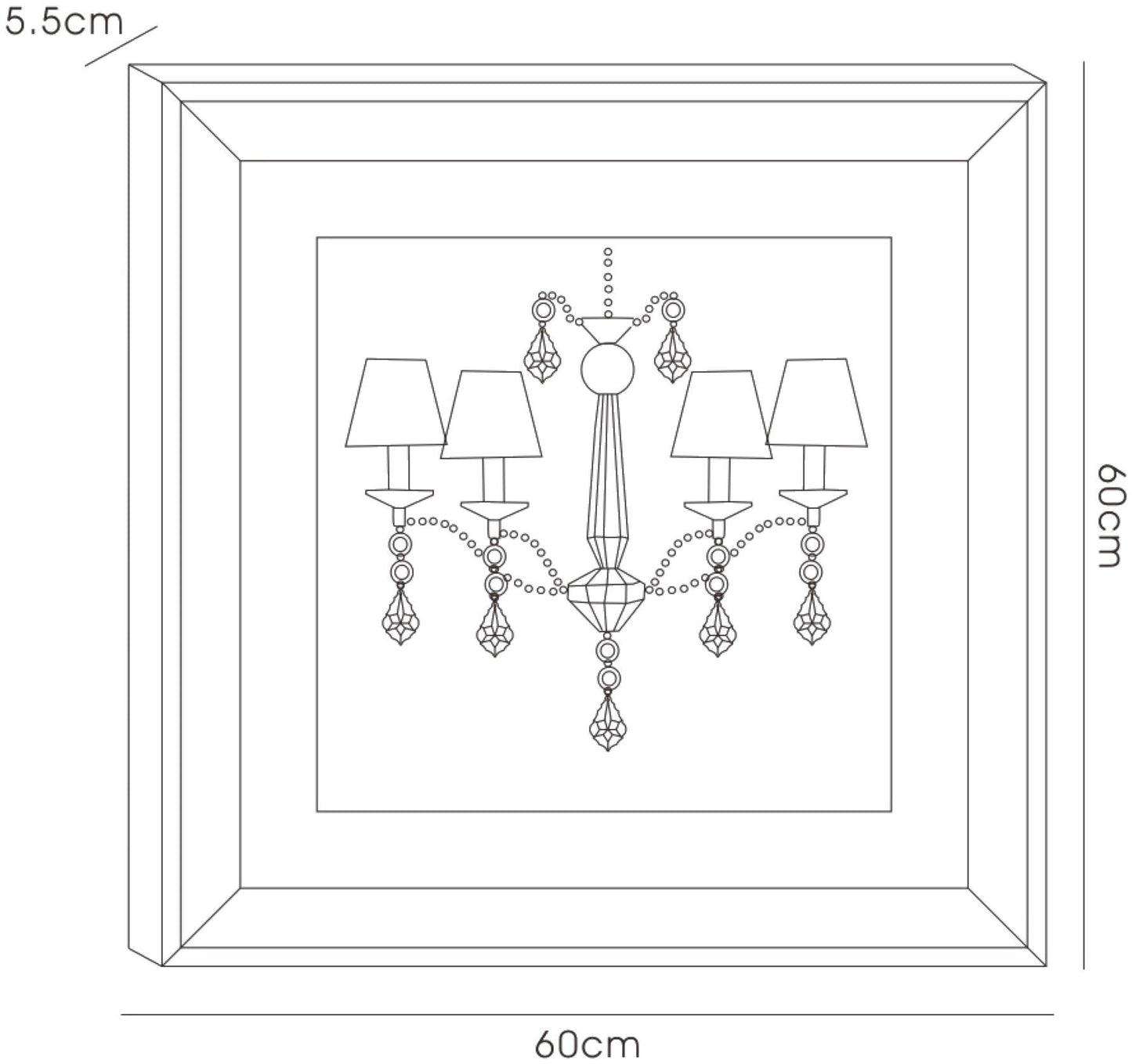 Diyas Home Crystal Wall Art (DH) Décor Chandelier with Red Shades, Black Frame, Red Arms, Clear Crystal