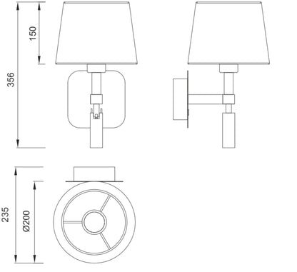 Mantra M5316 Habana Wall Light 1 Light WITHOUT SHADE E27 + Reading Light 3W LED 4000K, 200lm, Matt White/Polished Chrome, 3yrs Warranty