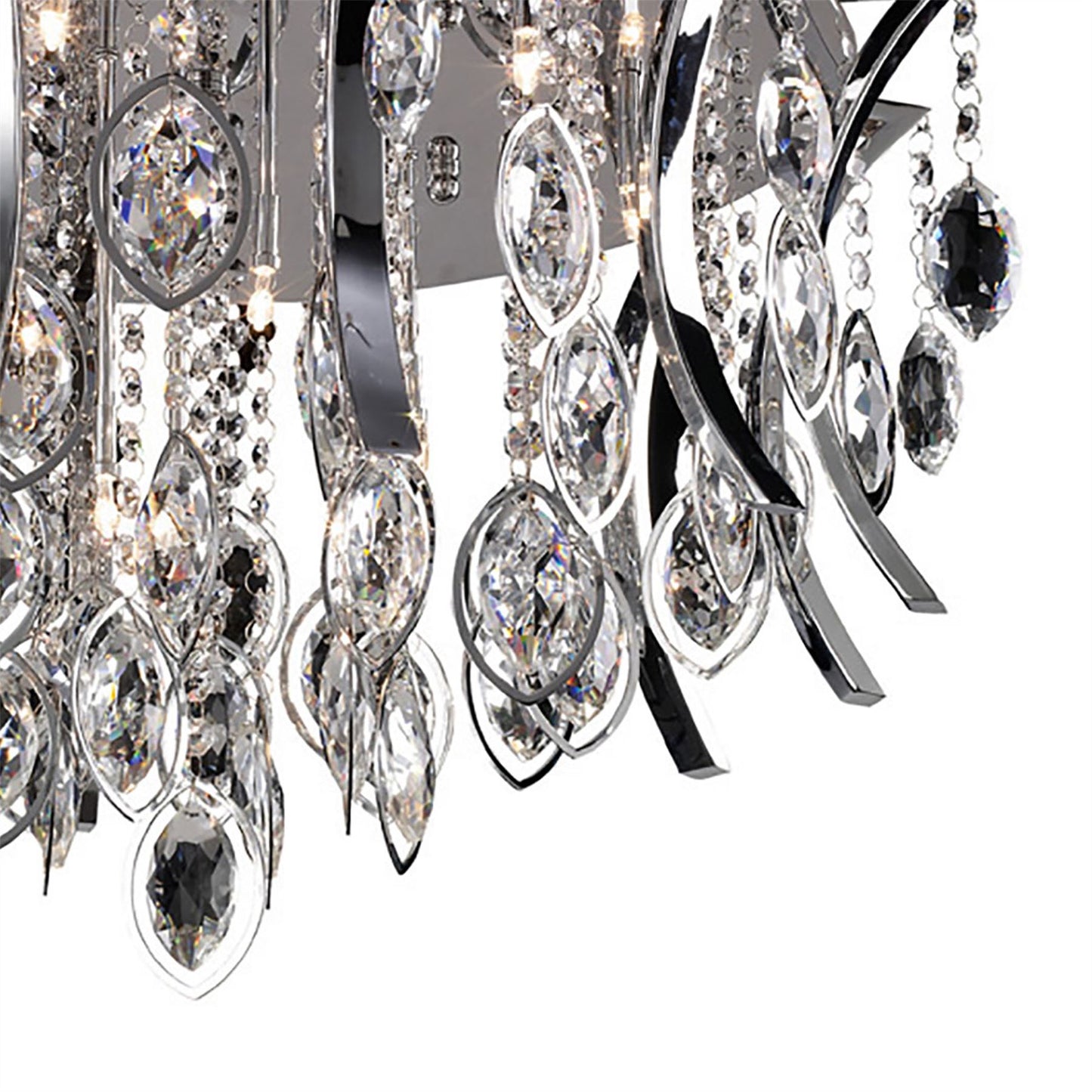Diyas Mios 60cm  12 Light G4 Polished Chrome/Crystal, NOT LED/CFL Compatible Ceiling Light Fitting