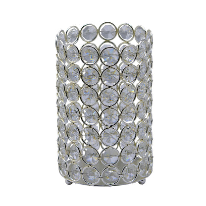 Diyas Home (DH) Malo Large Cylinder Crystal Candle Holder Crystal
