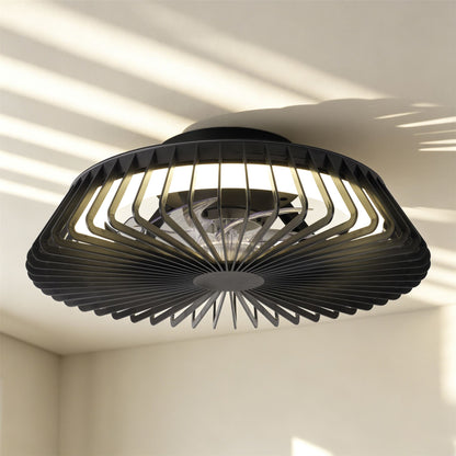 Himalaya Mini 53cm 70W LED Round Ceiling Light With 30W DC Reversible Fan, 2700-5000K Tuneable White, 4900lm, Remote Control, Black, 3yrs Warranty