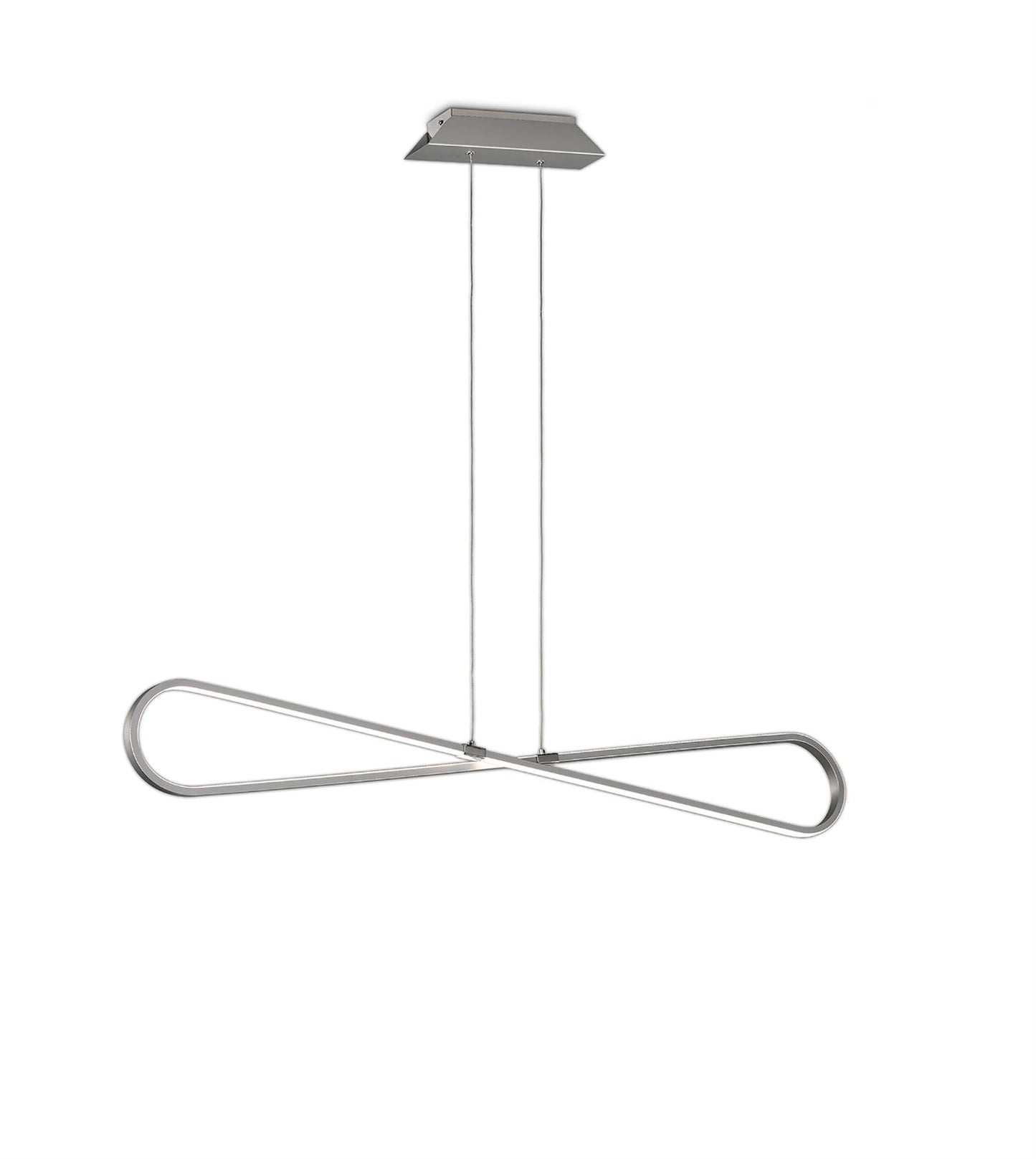 Mantra M5870 Bucle Linear Pendant 42W LED 3000K, 3650lm, Polshied Chrome, White, White Acrylic, 3yrs Warranty