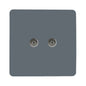 Trendi Artistic Modern Glossy Tactile 2 Gang TV Socket Warm Grey