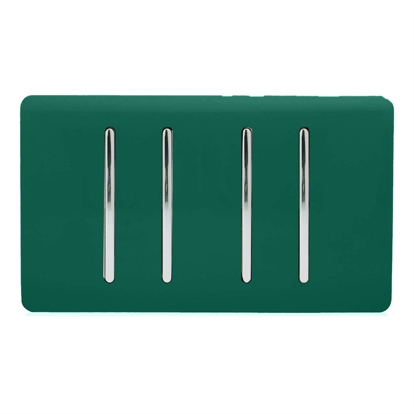 Trendi Artistic Modern Glossy 4 Gang 2 Way  Rocker Double Plate Tactile Light Switch Dark Green