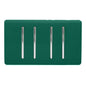 Trendi Artistic Modern Glossy 4 Gang 2 Way  Rocker Double Plate Tactile Light Switch Dark Green