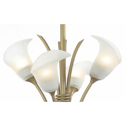 Diyas Ancona 61cm  8 Light G9 Satin French Gold/Frosted Glass Ceiling Pendant Light Fitting