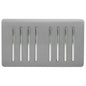 Trendi Artistic Modern Glossy 8 Gang 2 Way Rocker  Double Plate Tactile Light Switch Light Grey
