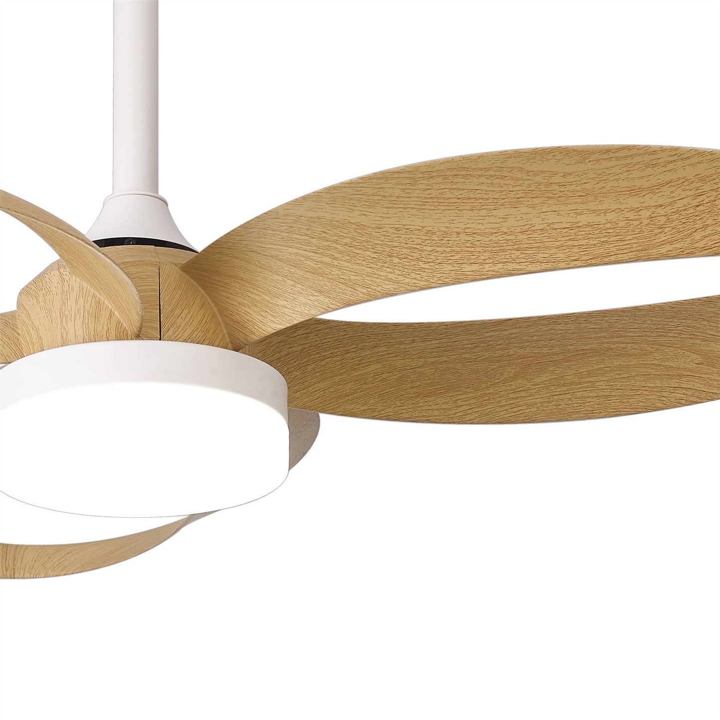 Infinity Fan 92.6cm 24W LED Dimmable Ceiling Light With Built-In 30W DC Reversible Fan, Remote Control 2700-5000K, 1800lm, White/Wood