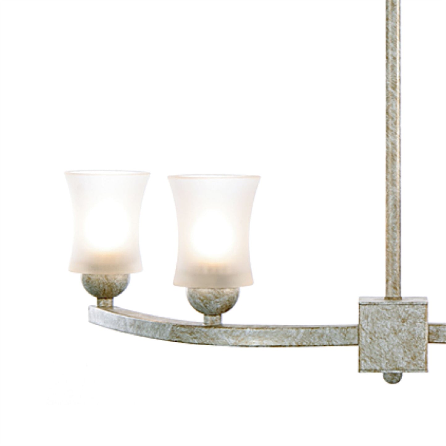 Diyas Toscano 65cm Semi Flush 4 Light G9 White/French Gold/Frosted Glass