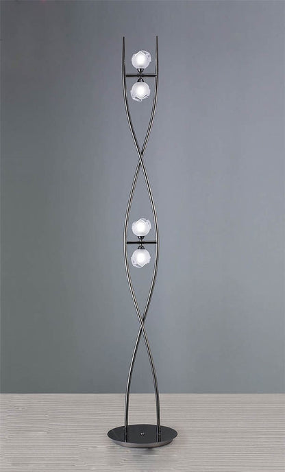 Mantra Fragma Floor Lamp 4 Light G9, Black Chrome, NOT LED/CFL Compatible