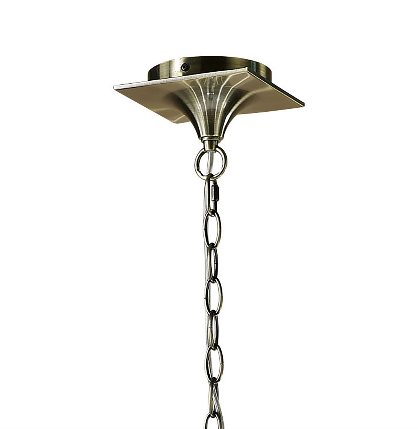 Mantra Ninette Linear Pendant 2 Arm 4 Light E14, Antique Brass with Ivory White Shades