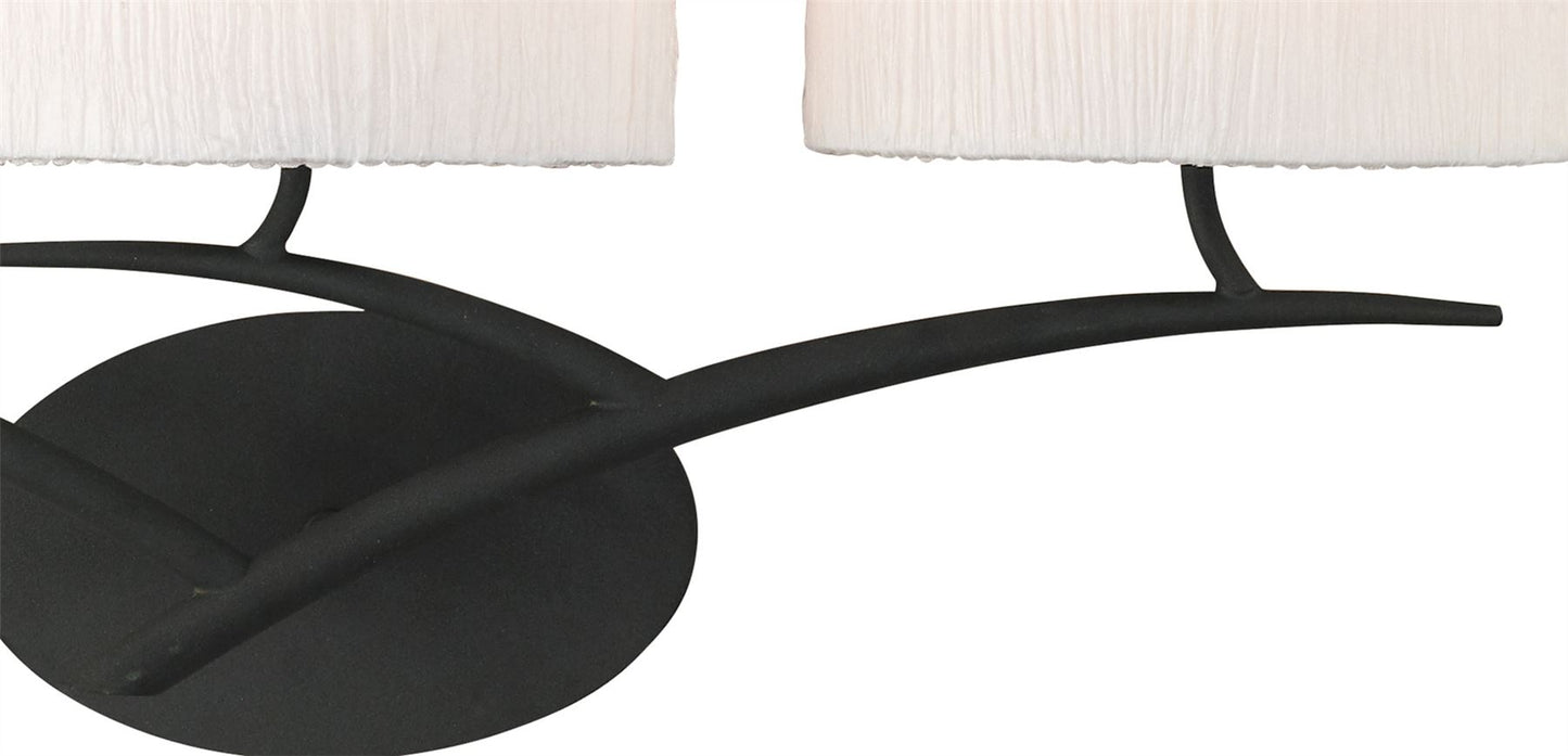 Mantra Eve Wall Light Switched 3 Light E27, Anthracite with White Oval Shades
