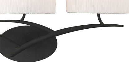 Mantra Eve Wall Light Switched 3 Light E27, Anthracite with White Oval Shades