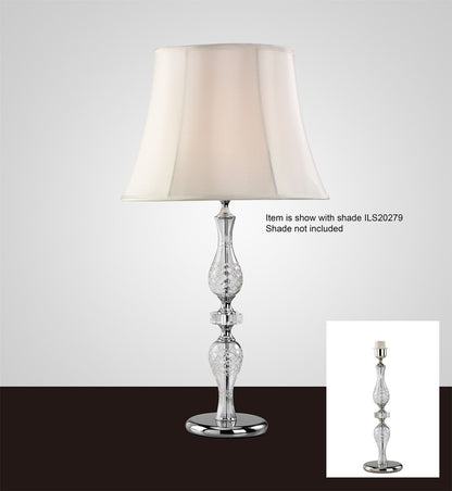 Diyas Albas Crystal Table Lamp WITHOUT SHADE 1 Light E27 Silver Finish