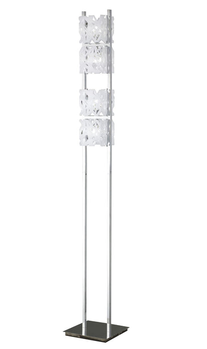 Mantra M1250 Tokio Floor Lamp 4 Light G9, Gloss White/Polished Chrome