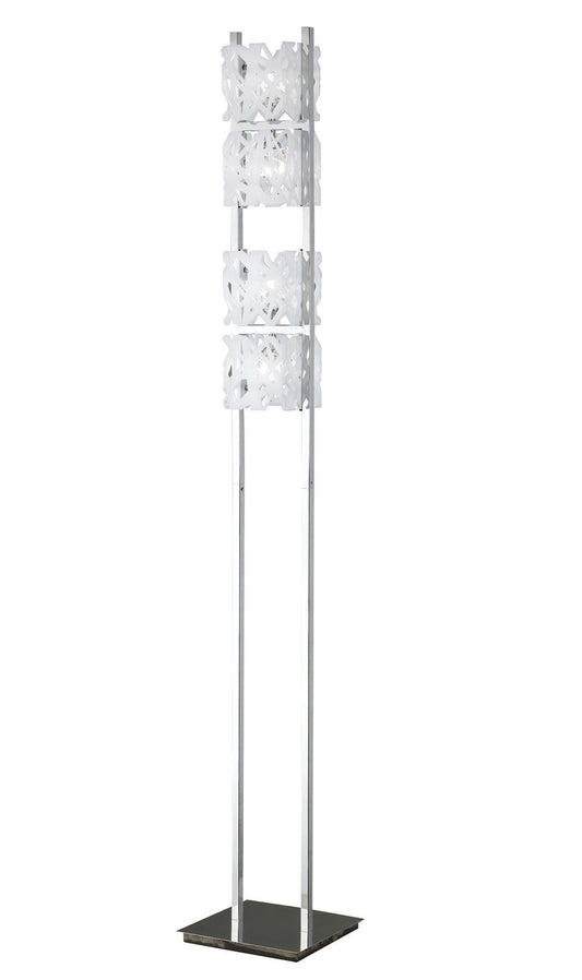 Mantra M1250 Tokio Floor Lamp 4 Light G9, Gloss White/Polished Chrome