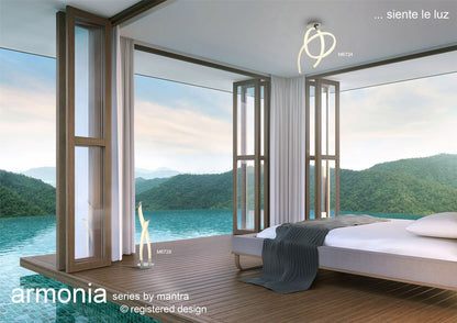 Mantra Armonia Semi Flush Vertical, 40W LED, 3000K, 3000lm, Polished Chrome/Frosted Acrylic, 3yrs Warranty Ceiling