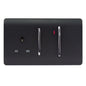 Trendi Artistic Modern Glossy 45 A Cooker Switch & Plug Socket Inc Neon Insert Matt Black