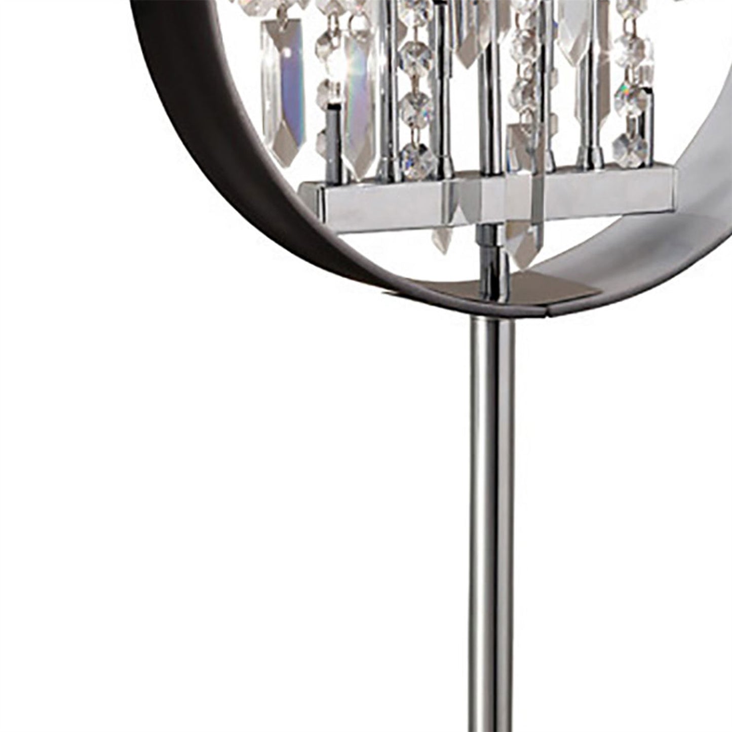 Diyas Geo Crystal Table Lamp with Black Shade 7 Light G4 Polished Chrome, NOT LED/CFL Compatible