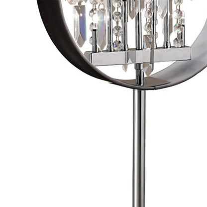 Diyas Geo Crystal Table Lamp with Black Shade 7 Light G4 Polished Chrome, NOT LED/CFL Compatible