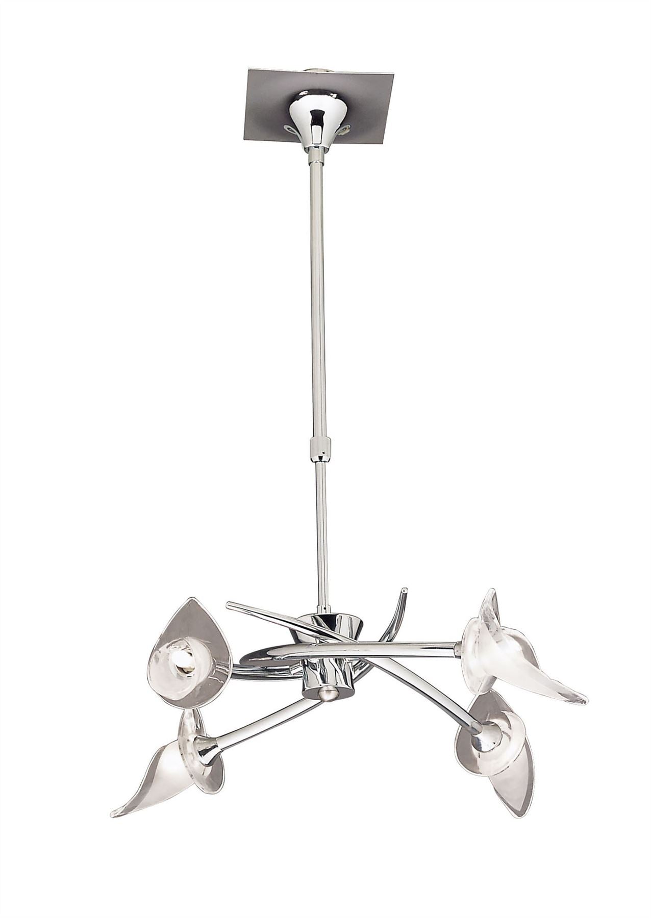 Mantra M0302 Flavia Telescopic Pendant Semi Flush Convertible Round 4 Light G9, Polished Chrome