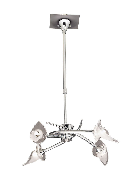 Mantra M0302 Flavia Telescopic Pendant Semi Flush Convertible Round 4 Light G9, Polished Chrome