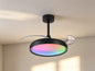 Siberia Mini 40W LED Dimmable White/RGB Ceiling Light With Built-In 28W DC Fan, 3000-6500K Remote Control, 2500lm, Black, 5yrs Warranty