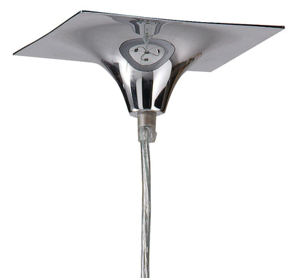 Mantra Manhattan 50cm Pendant Small 3 Light L1/SGU10, Polished Chrome/Frosted Glass with Black Patterned Shade, CFL Lamps INCLUDED