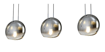 Mantra Lens Linear Pendant, 3 x E14 (Max 40W) Chrome Glass