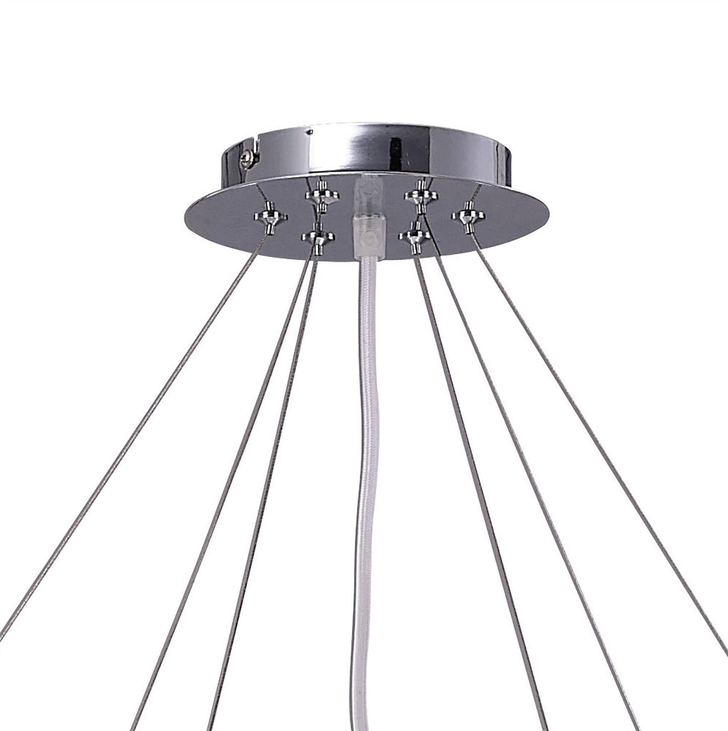 Mantra M1543 Ora Pendant 12 Twisted Round Light E27, Gloss White/White Acrylic/Polished Chrome