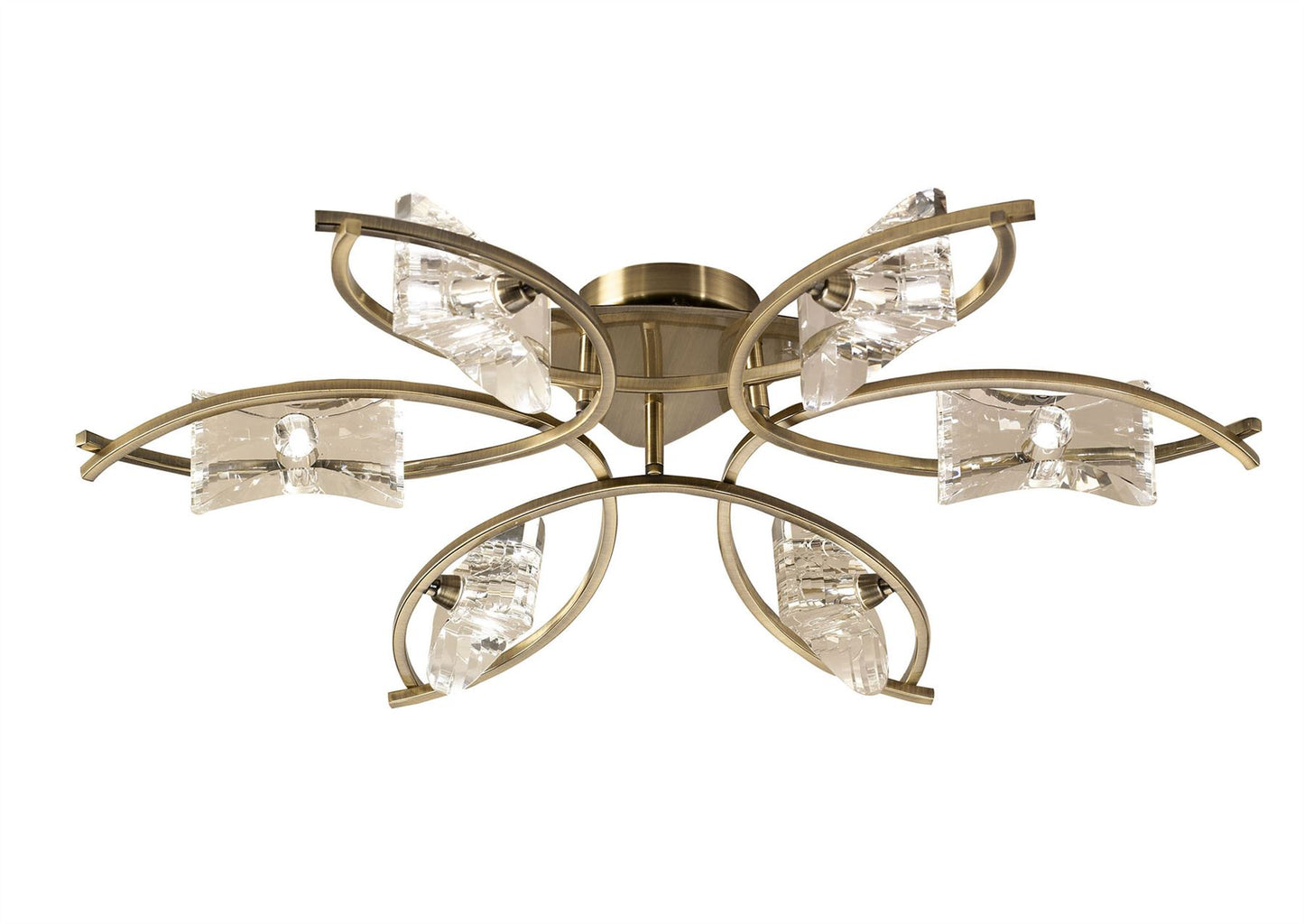 Mantra Kromo 79cm Ceiling 6 Light G9, Antique Brass