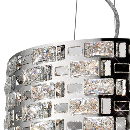 Mantra Fusion Destello 46.5cm Pendant Round 5 Light G9 Polished Chrome/Crystal