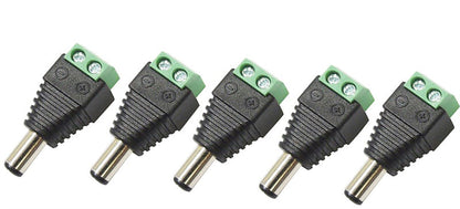 Techtouch LED Strips (Pack Of 5) male Dc Plug Adapter Strip