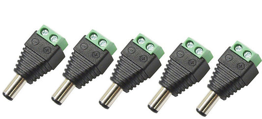 Techtouch LED Strips (Pack Of 5) male Dc Plug Adapter Strip