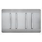 Trendi 4 Gang (2 Way & 1x Intermediate) Glossy 10 Amp Rocker Light Switch  Stainless Steel