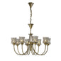 Diyas Nelson  8 Light G9 Antique Brass/Crystal Ceiling Pendant Light Fitting
