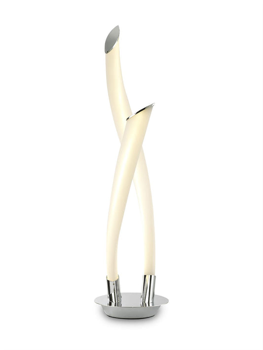 Mantra Armonia 2 Light Table Lamp, 18W LED, 3000K, 1350lm, Polished Chrome/Frosted Acrylic, 3yrs Warranty