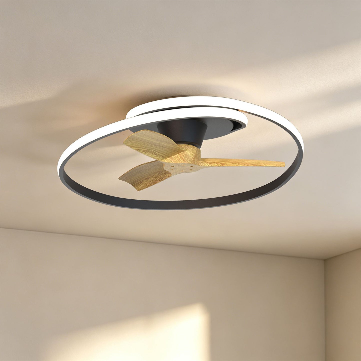 Ocean 78cm 60W LED Dimmable Ceiling Light With Built-In 35W DC Reversible Fan, Black, 4200lm, 5yrs Warranty