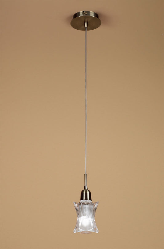 Mantra Alaska GU10 11cm Pendant 1 Light L1/SGU10, Antique Brass, CFL Lamps INCLUDED