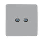 Trendi Switch 2 Gang Male F-Type Satellite Television Socket in Platinum Silver