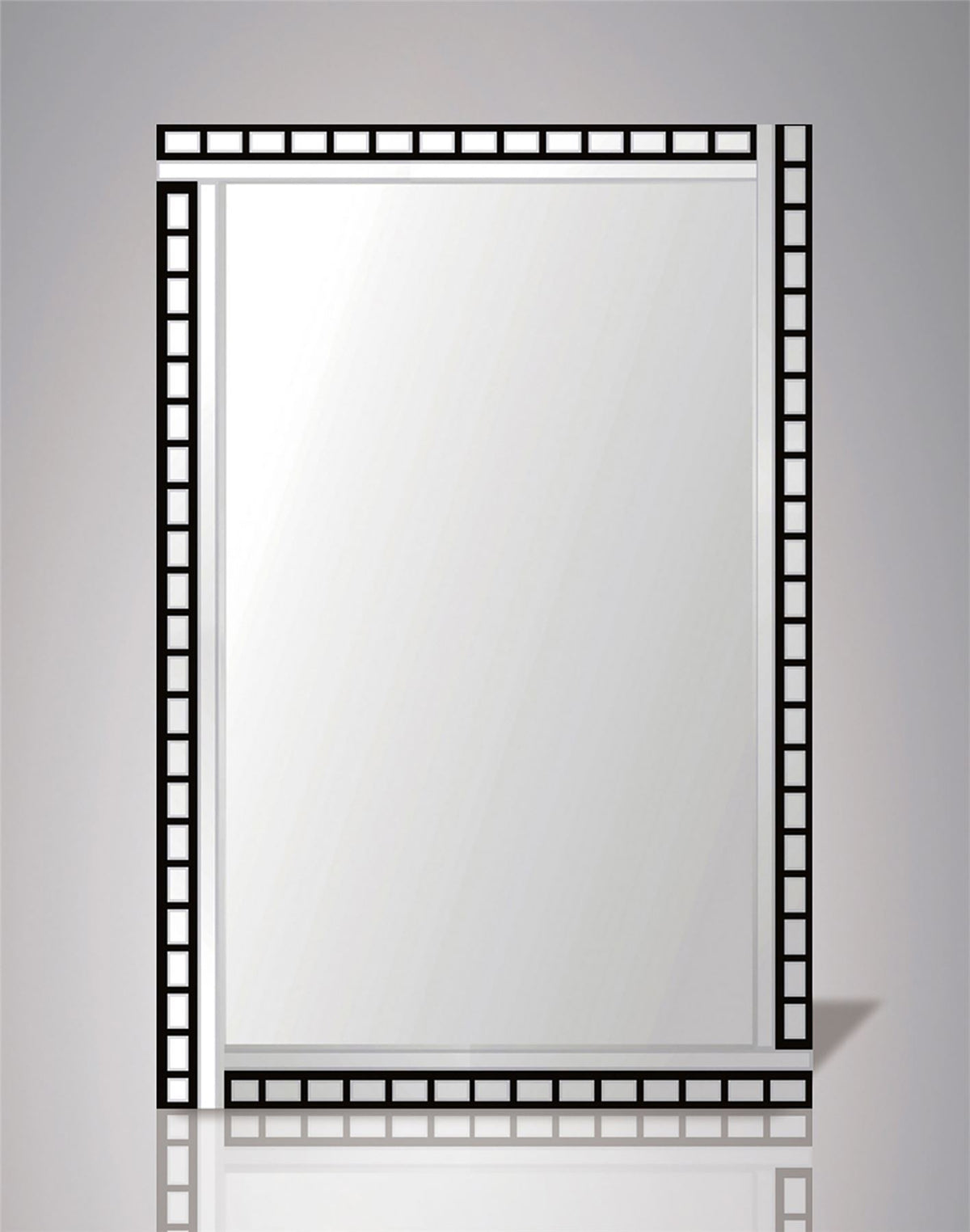 Diyas Home Nyah Detailed Mirror 120cm x 80cm Black Edged Rectangular Cut (Pallet Shipment Only, Additional Charges May Apply.) Item Weight: 16kg Mirrors