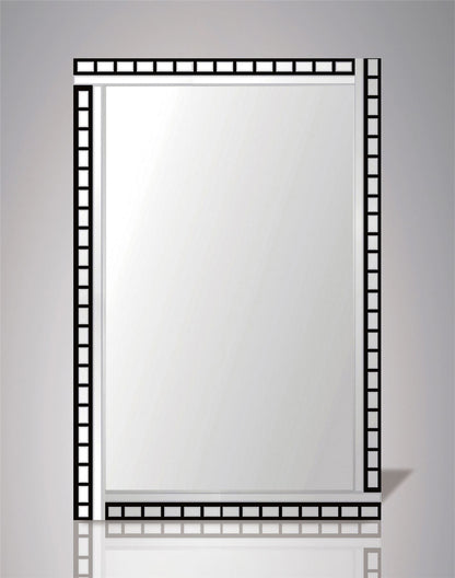Diyas Home Nyah Detailed Mirror 120cm x 80cm Black Edged Rectangular Cut (Pallet Shipment Only, Additional Charges May Apply.) Item Weight: 16kg Mirrors