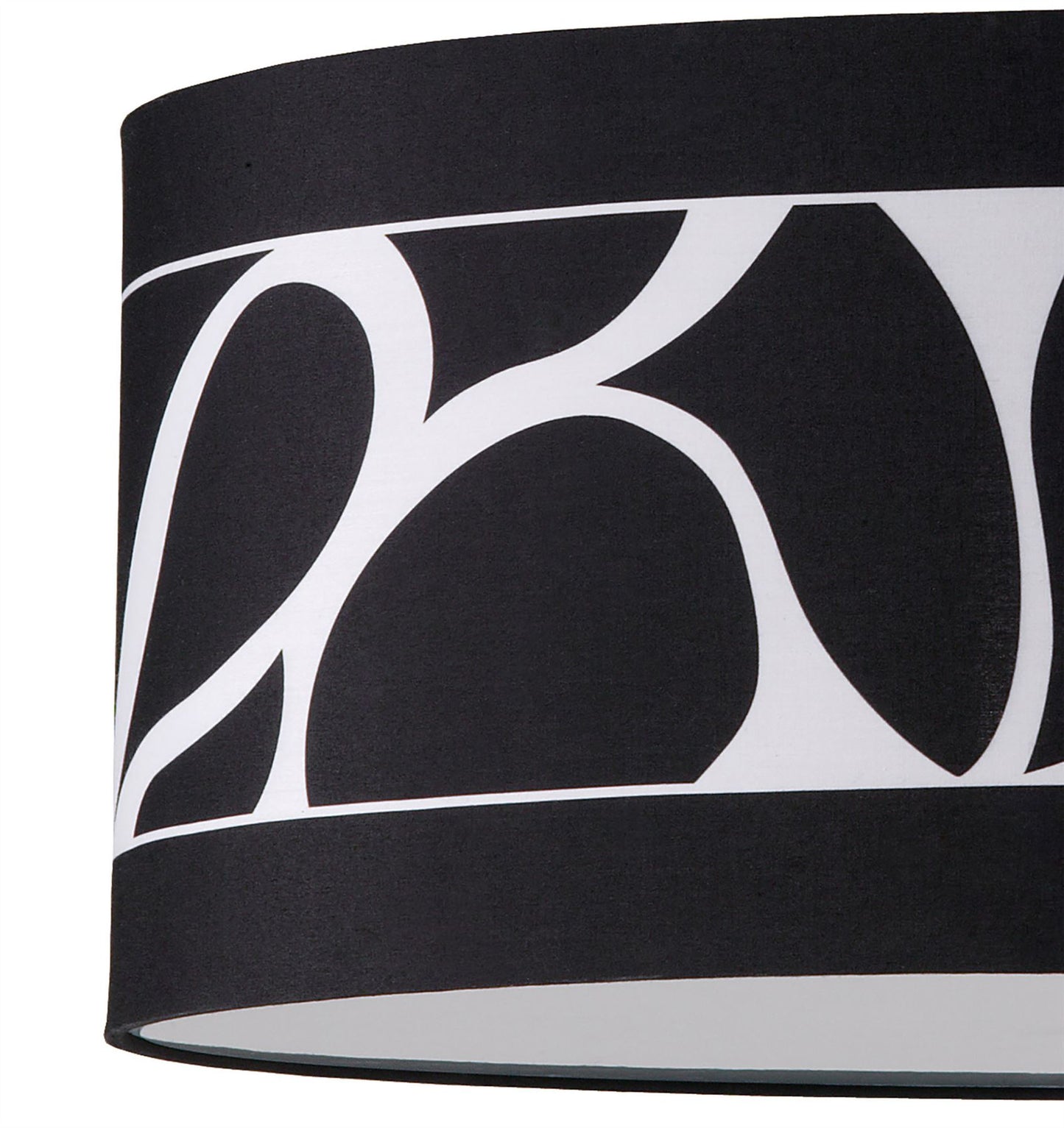 Mantra Manhattan 50cm Pendant Small 3 Light L1/SGU10, Polished Chrome/Frosted Glass with Black Patterned Shade, CFL Lamps INCLUDED
