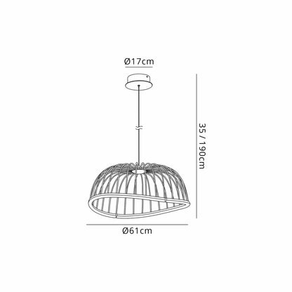 Mantra Celeste Pendant 61cm Round, 30W LED, 3000K, 2100lm, White, 3yrs Warranty
