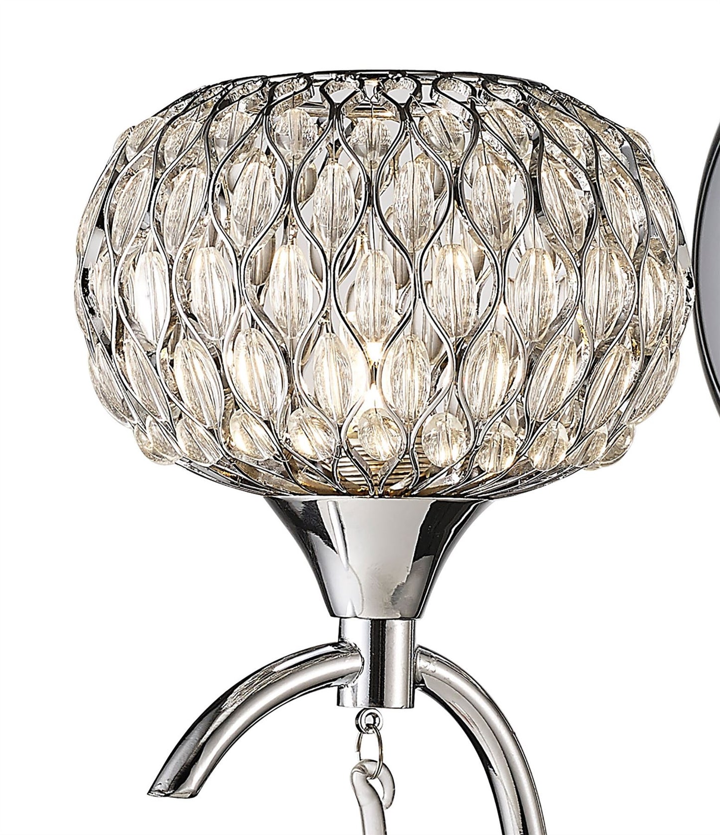 Diyas Chelsie Wall Light 1 Light G9 Polished Chrome/Clear Beaded Glass