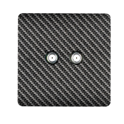 Trendi Switch 2 Gang Modern Designer Male F-Type Satellite Television Socket in Carbon Fibre