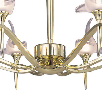 Mantra Viena 71.5cm Telescopic Pendant Round 8 Light G9, Polished Brass